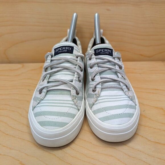 Sperry Women's Crest Vibe Boat Shoes Sneaker Grey Stripe‎ Size 5 Lightweight. - Picture 1 of 7